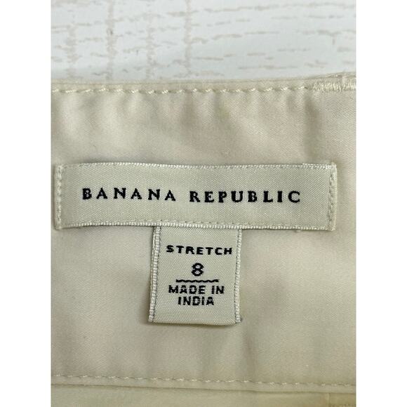 Banana Republic White Knee Length Pencil Skirt Office Slit Stretch Office Y2K 8 - Picture 3 of 7